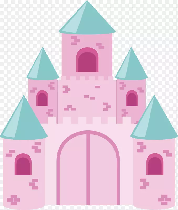 魔法城堡剪辑艺术粉红城堡