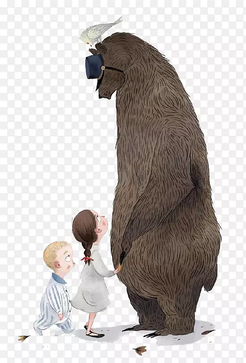 绘图插画-大棕熊