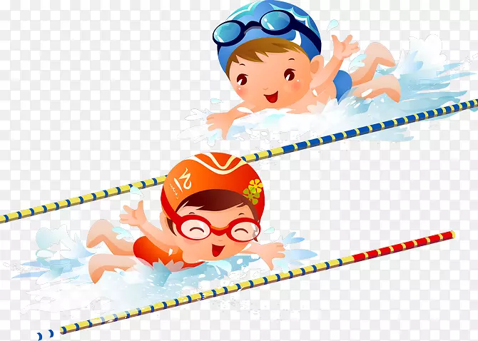 游泳池儿童剪贴画手绘奥运游泳