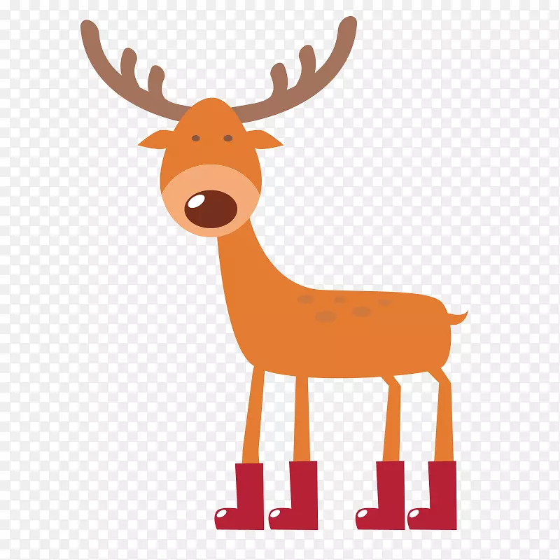 新年夜圣诞老人祝福鹿