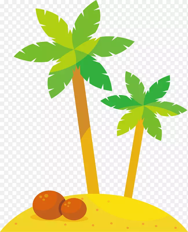 椰子-卡通椰子树装饰