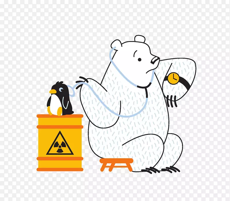 北极熊卡通-北极熊给企鹅医生