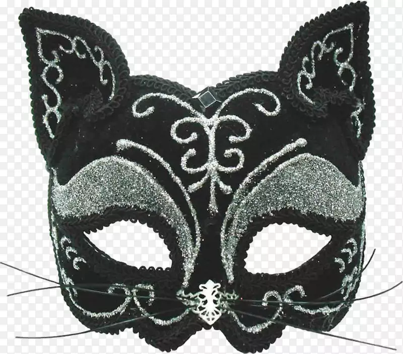 猫面具化装舞会服装滑稽面具