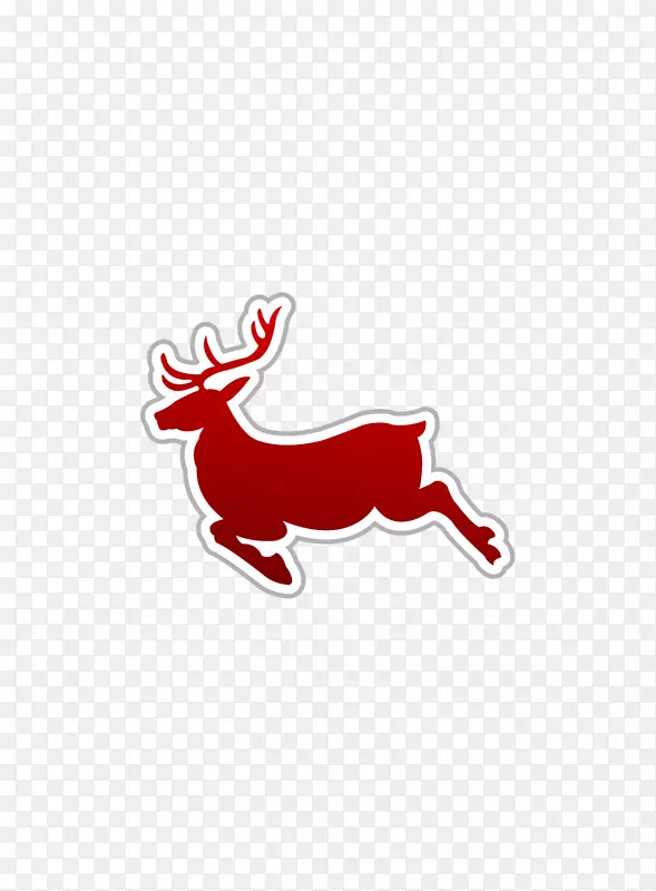 驯鹿圣诞-红驯鹿贴纸