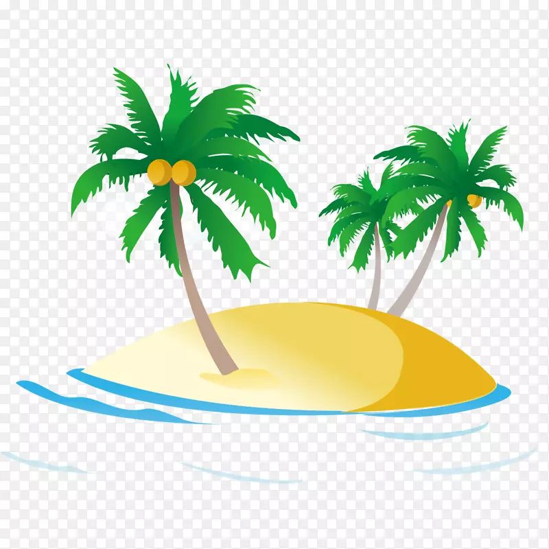 海洋版税-免费剪贴画-海滩椰子树