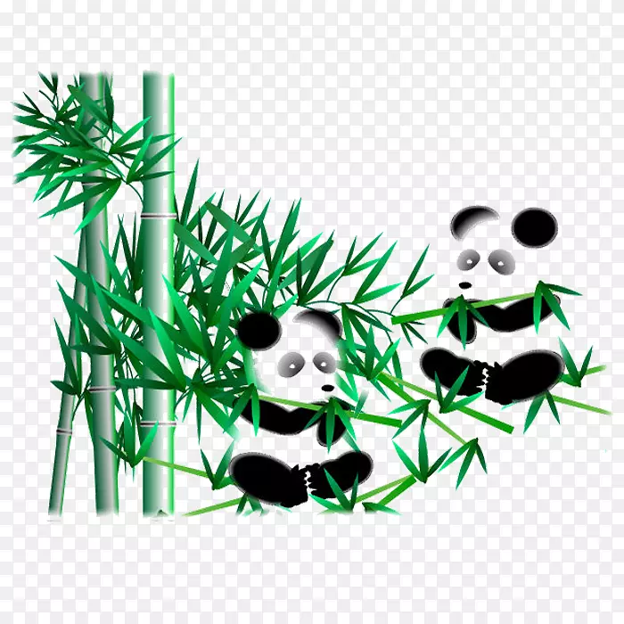 大熊猫竹制剪贴画-竹子