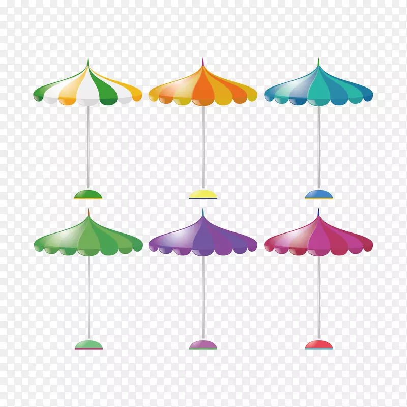 伞形插图.彩色伞