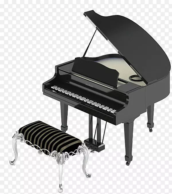 3D电脑图形钢琴三维造型下载-黑色钢琴