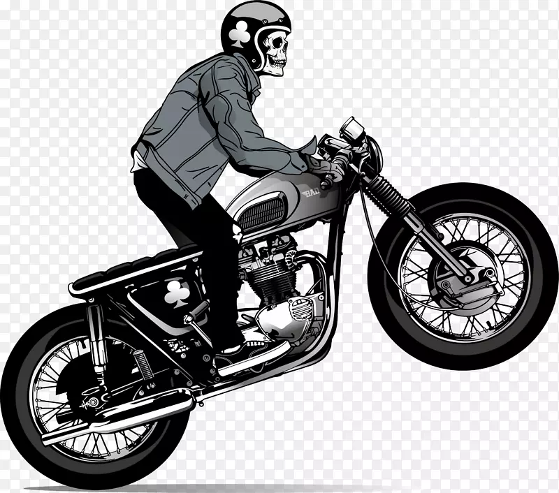 摩托车头盔头骨-酷摩托车