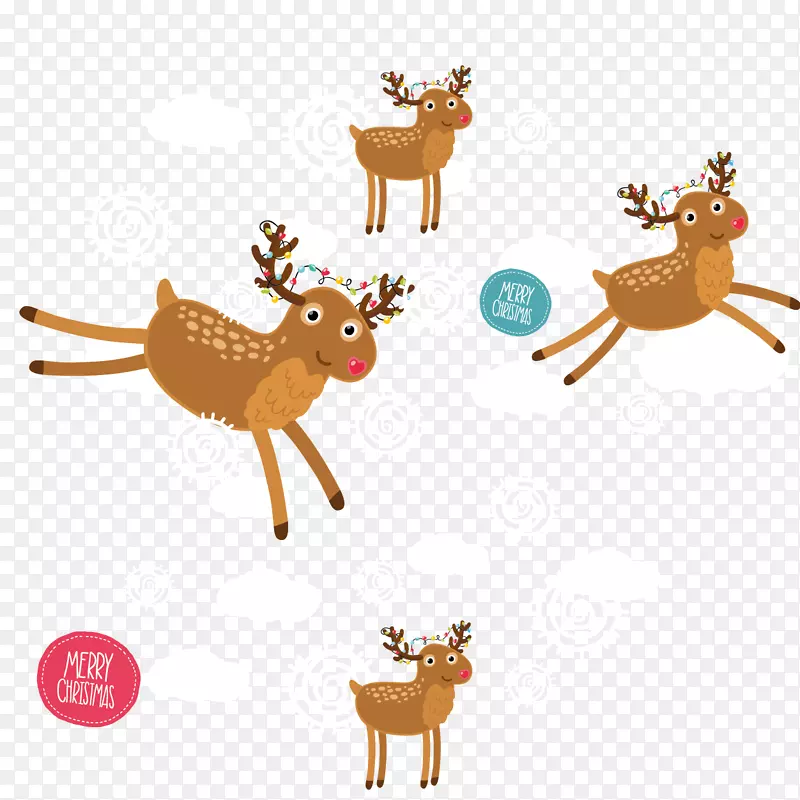 驯鹿圣诞节-圣诞驯鹿无缝背景材料