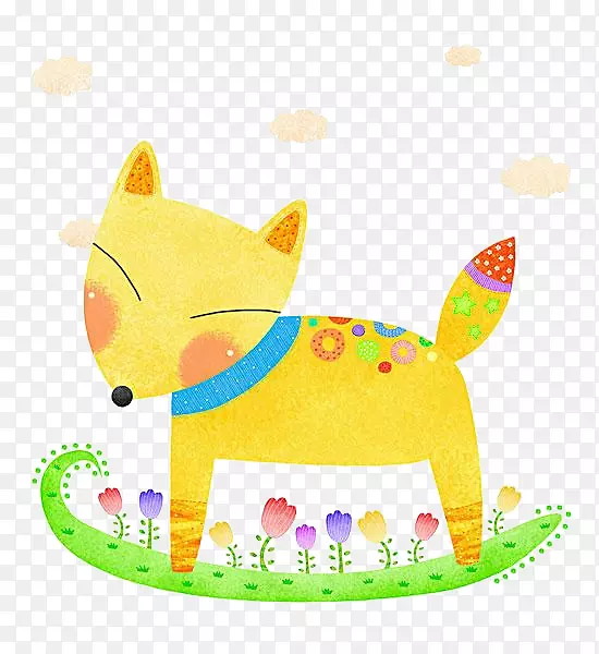 泰国狐狸插图-手绘狐狸