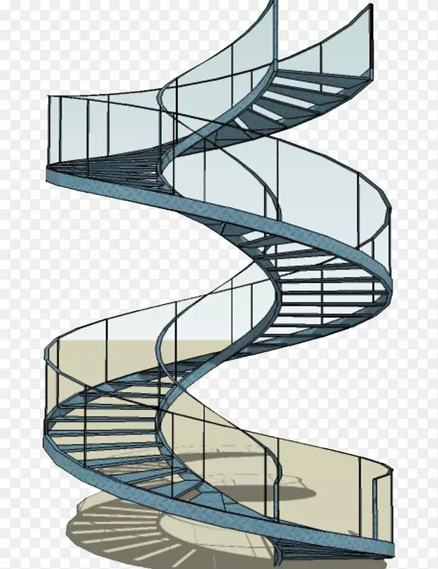 结构钢楼梯建筑钢框架现代玻璃旋转楼梯