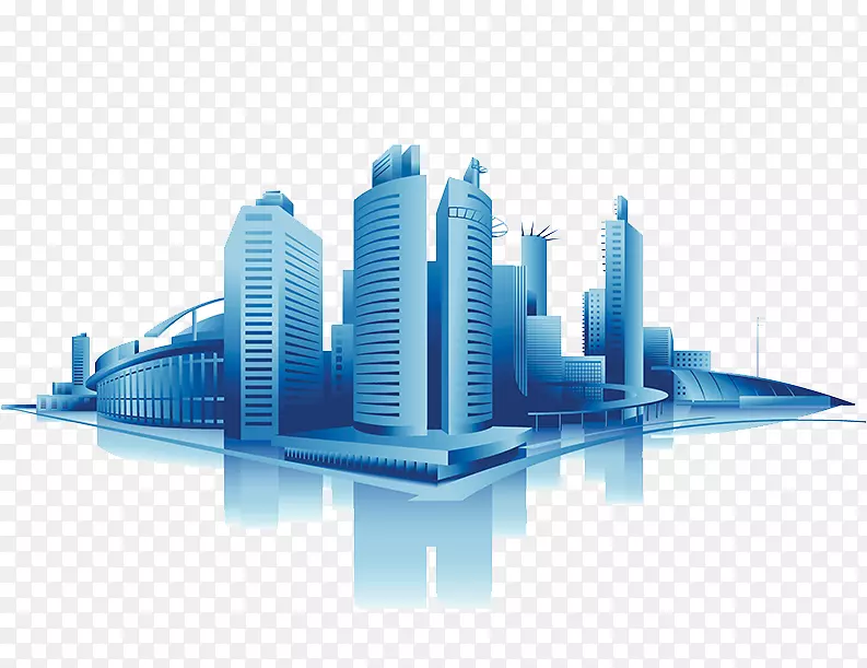 建筑商业公司财务-蓝色商业大厦