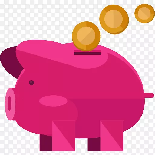 储蓄金融资金图标-卡通小猪银行