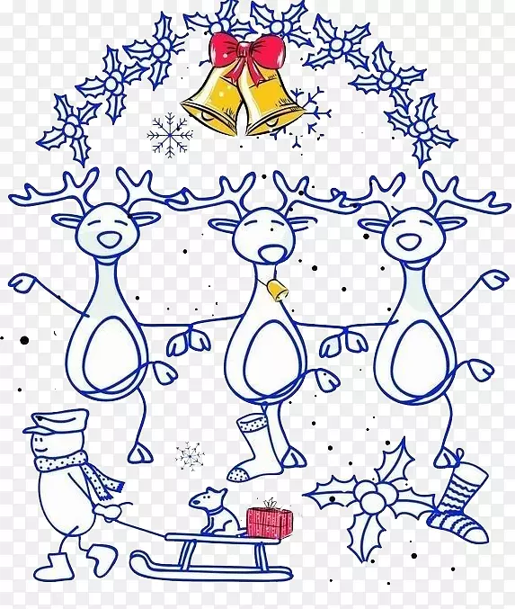 驯鹿圣诞t恤剪贴画-圣诞驯鹿装饰免费蓝扣夹