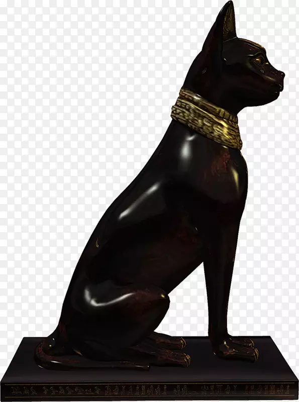 埃及毛雕黑猫-埃及黑猫雕塑