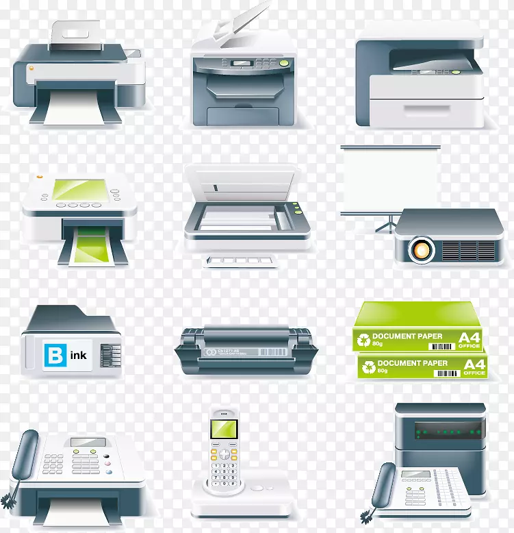 打印机喷墨打印图标-创意打印机