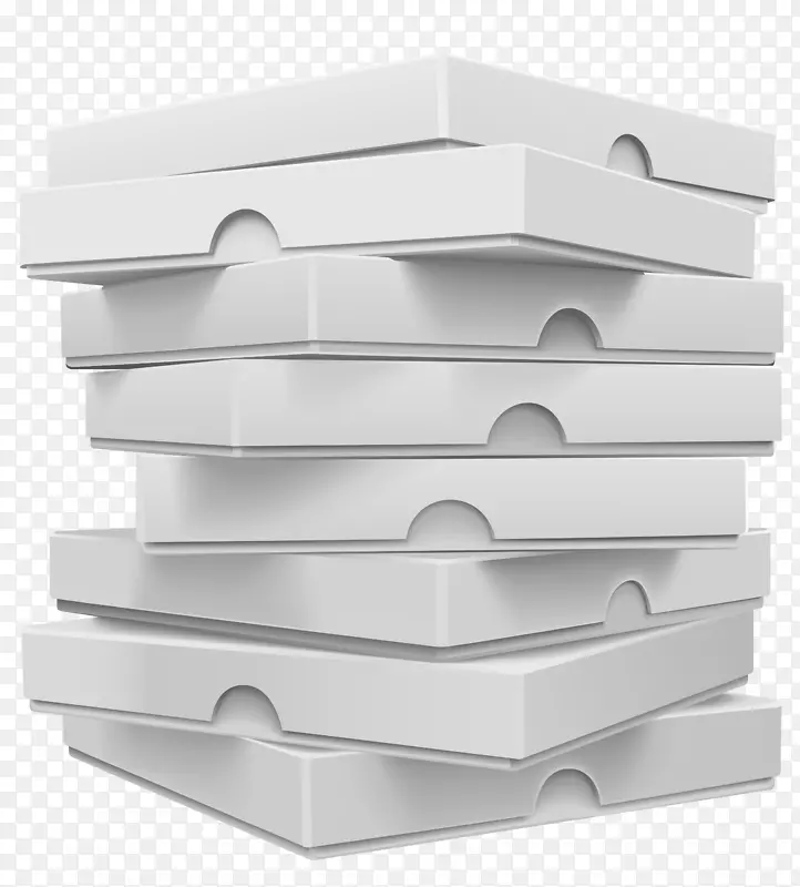 比萨饼纸盒包装和标签图解.3D效果比萨盒