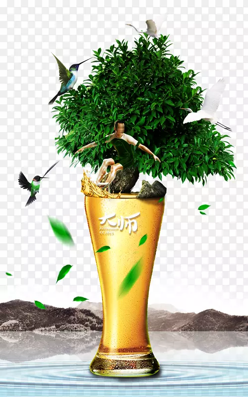 啤酒饮料-绿色饮料创意广告