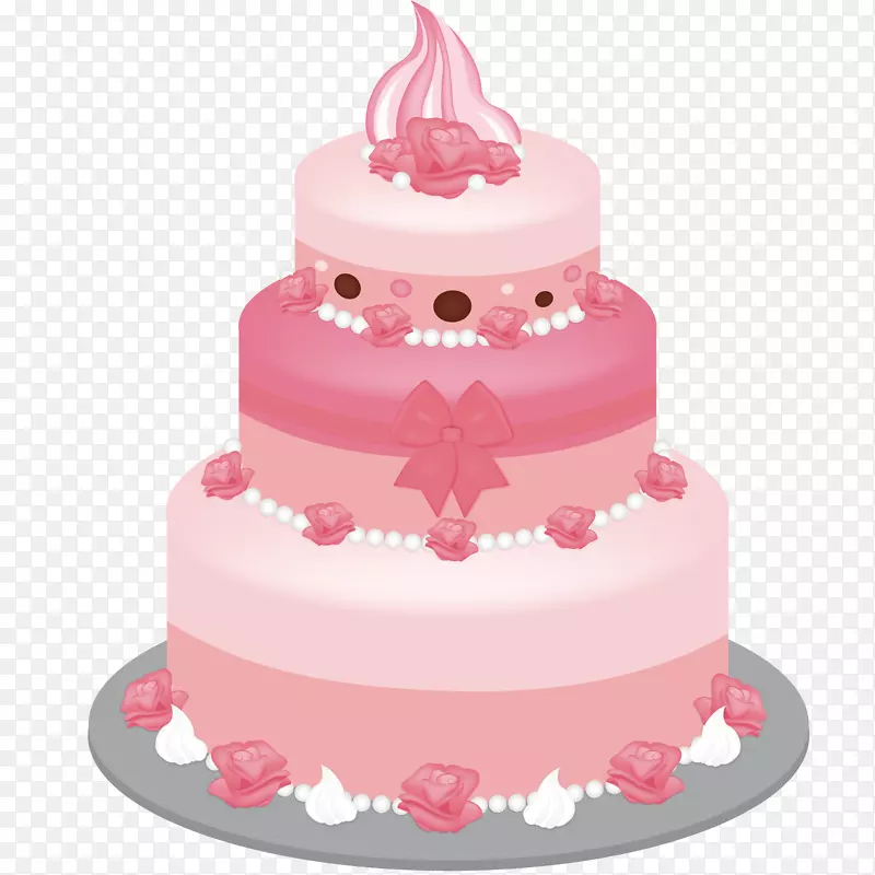 生日蛋糕糖霜层蛋糕婚礼蛋糕-粉红色蛋糕