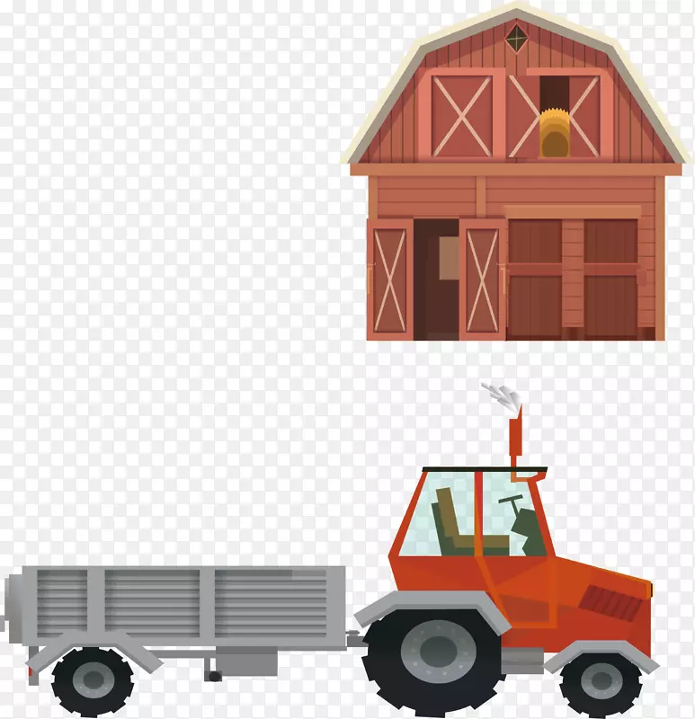 农业绘图-拖拉机工作