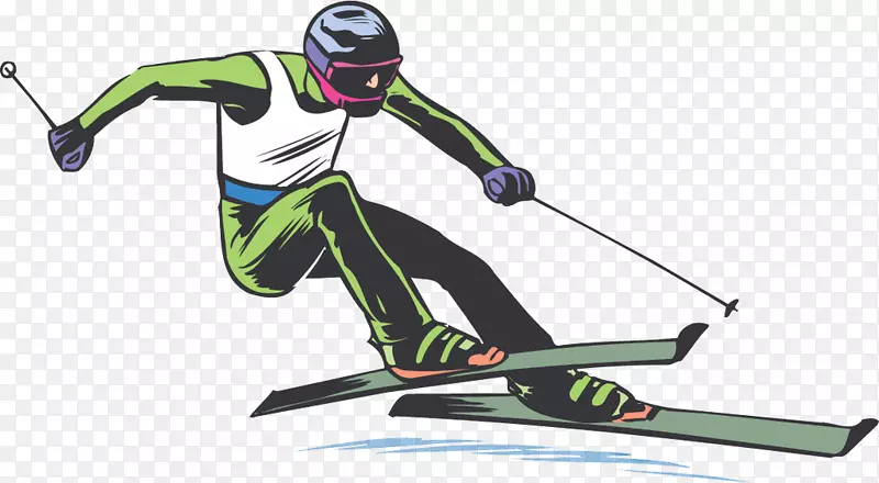 滑雪杆滑雪运动员