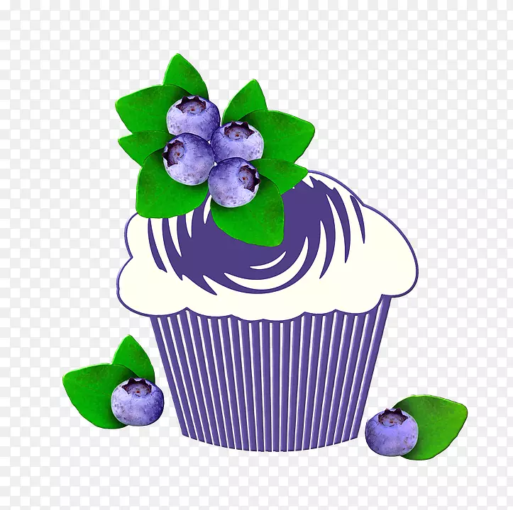 万维网松饼纸杯蛋糕生日-蓝莓