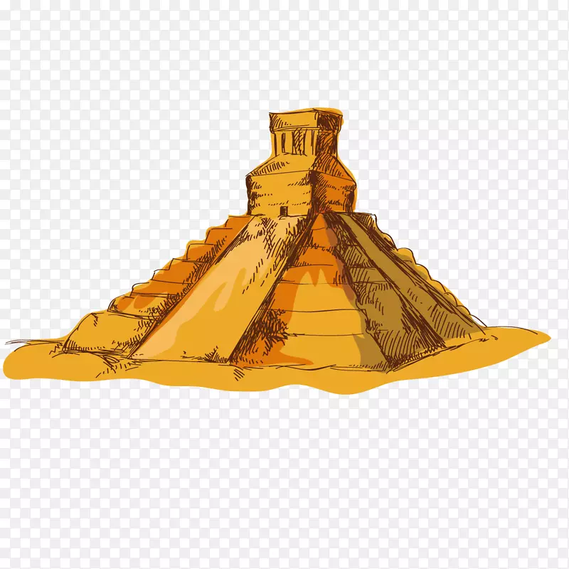 墨西哥金字塔手绘金字塔