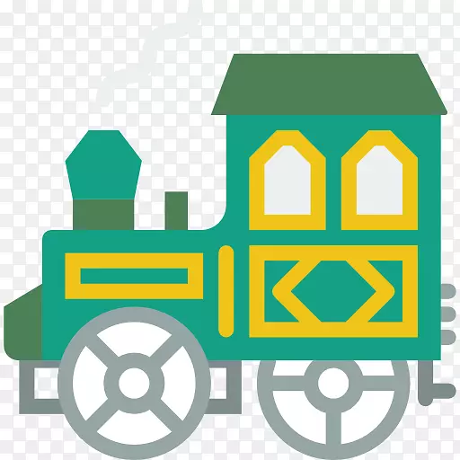 火车轨道交通可伸缩图形机车图标-列车