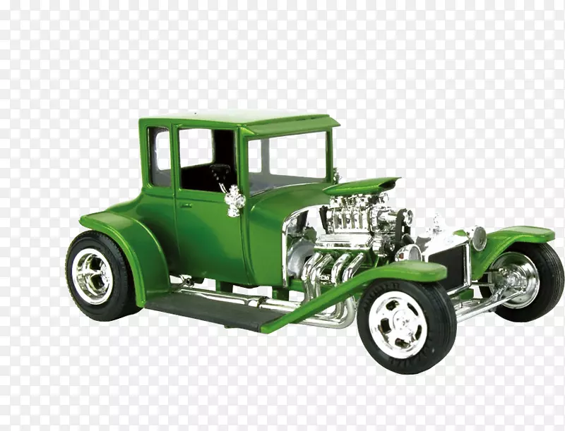 汽车玩具剪贴画-绿色古典汽车