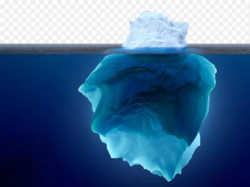 南极浅蓝冰山水下-蓝色水下冰山一角