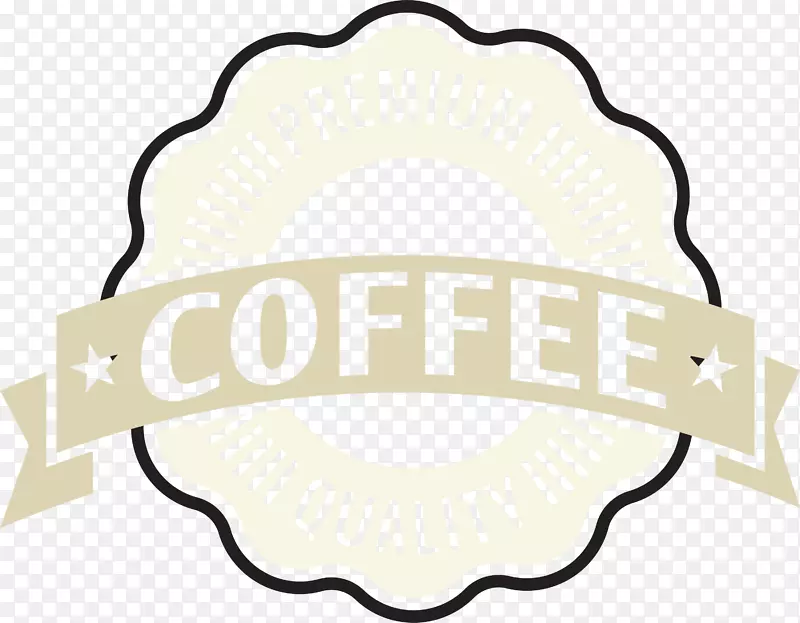 咖啡下载设计师插图-黄色新鲜咖啡标签