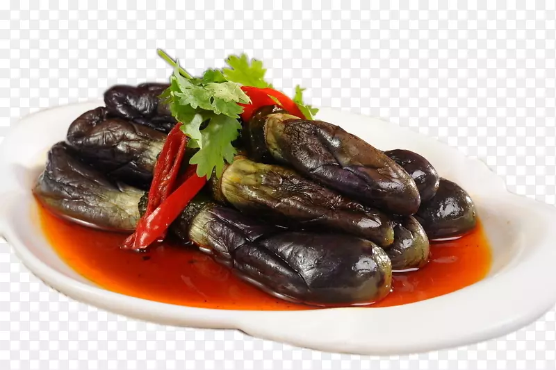 蔬菜茄子食物辣椒油美味茄子