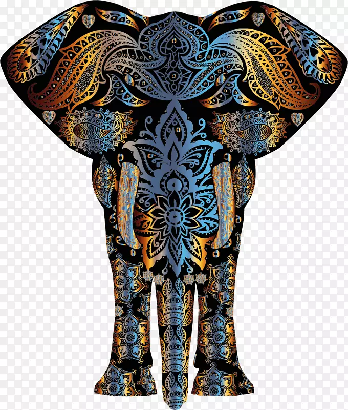 大象金花图案-大象