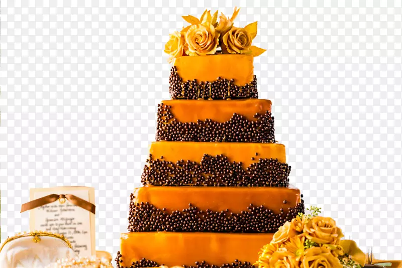 婚礼蛋糕酒会-黄色婚礼蛋糕庆祝创意形象