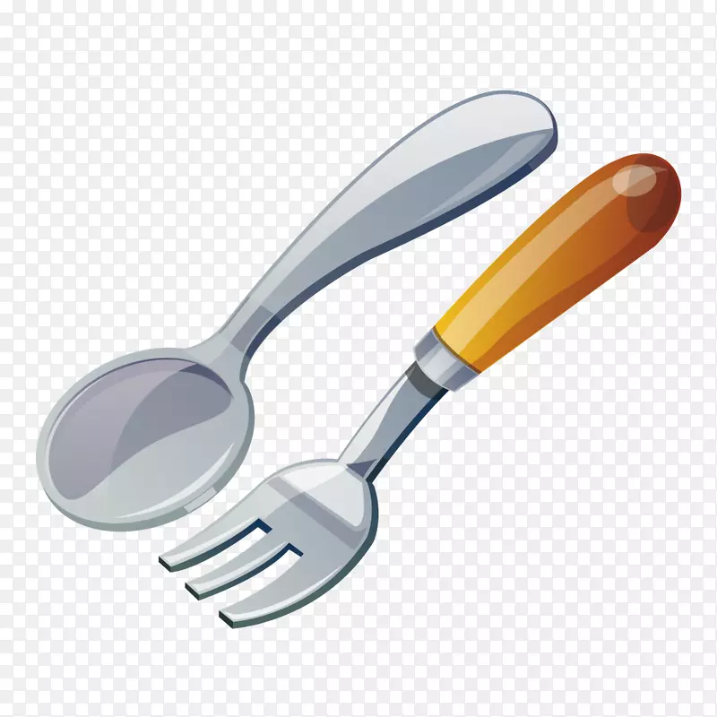 叉子餐具卡通-银匙叉子创意
