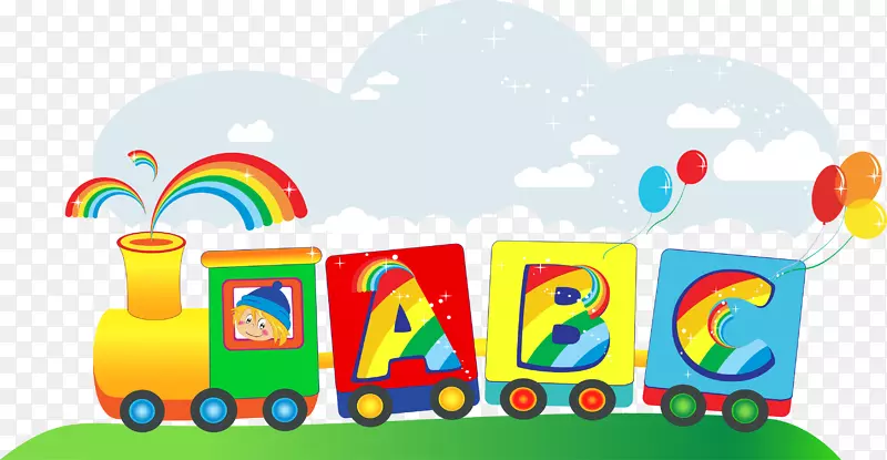 玩具火车卡通版税-免费卡通玩具字母表火车