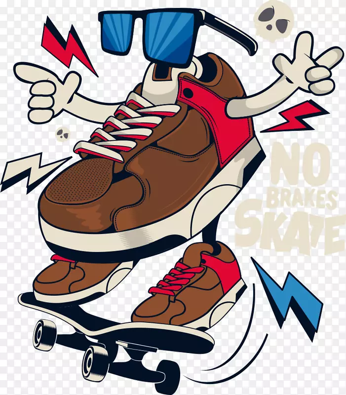 阿迪达斯海报剪辑艺术-滑板运动鞋印刷