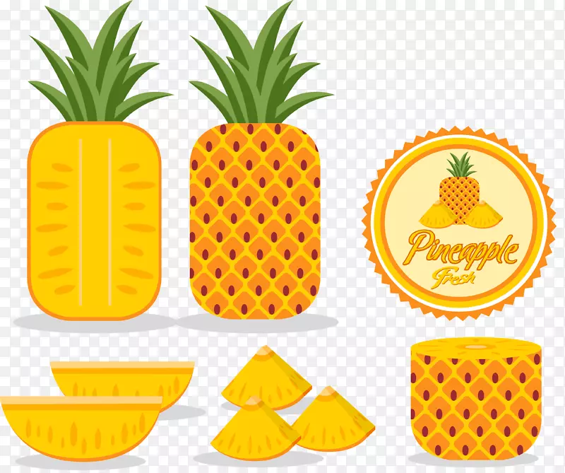 菠萝土坯插图-黄色菠萝