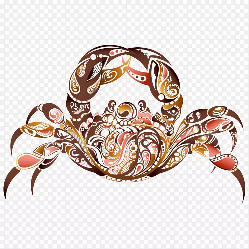 螃蟹纹身创意癌症-螃蟹印刷