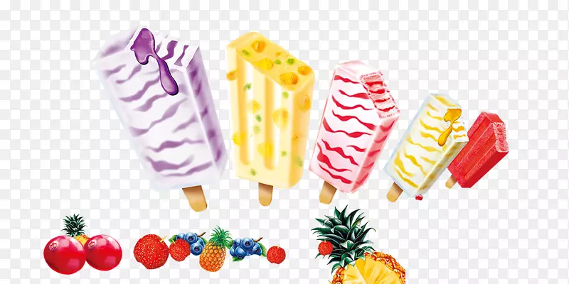 冰淇淋筒冰淇淋水果冰淇淋