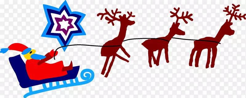 驯鹿圣诞老人圣诞剪贴画-驯鹿