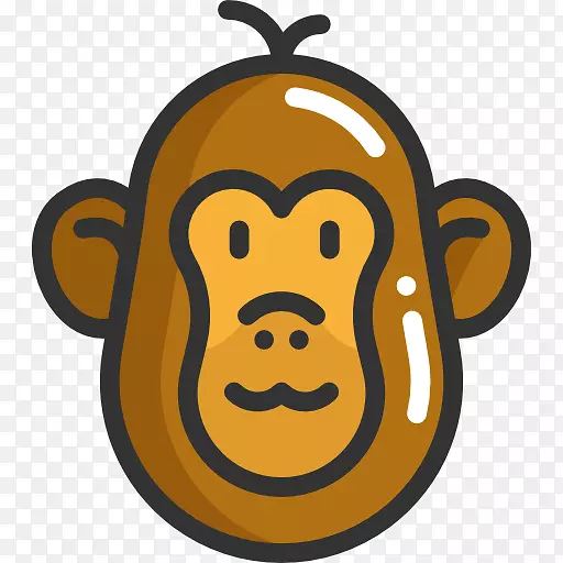灵长类猴子可伸缩图形图标-可爱的猴子