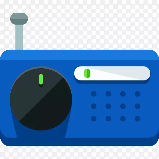 麦克风可伸缩图形图标-蓝色收音机