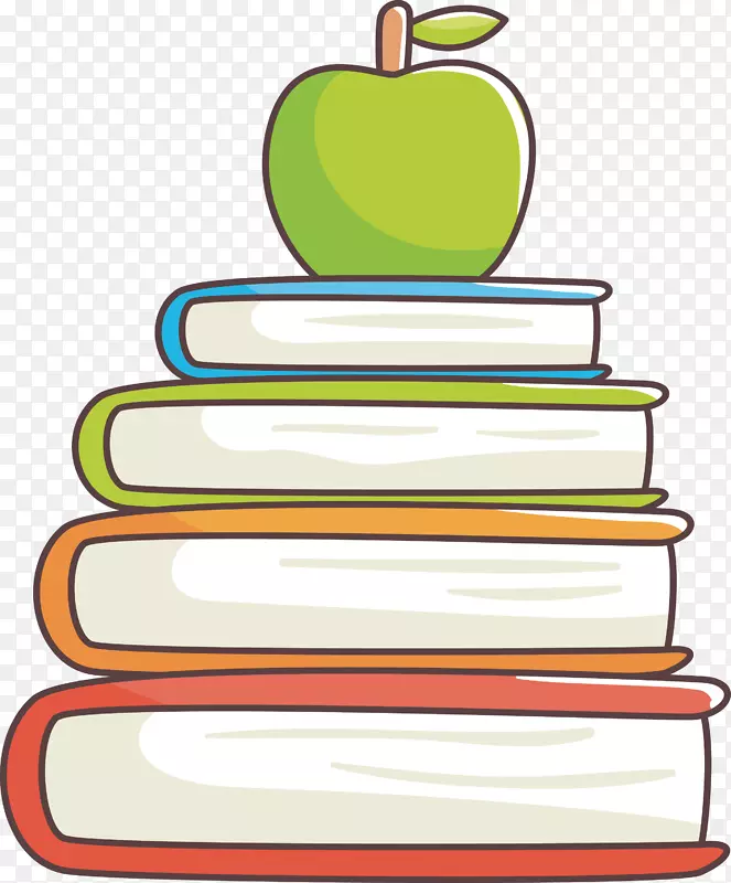 书籍苹果剪贴画-苹果在书上