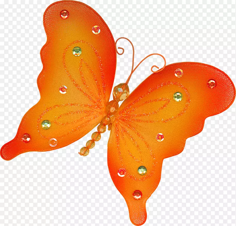 蝴蝶橙色昆虫剪贴画-橙色蝴蝶