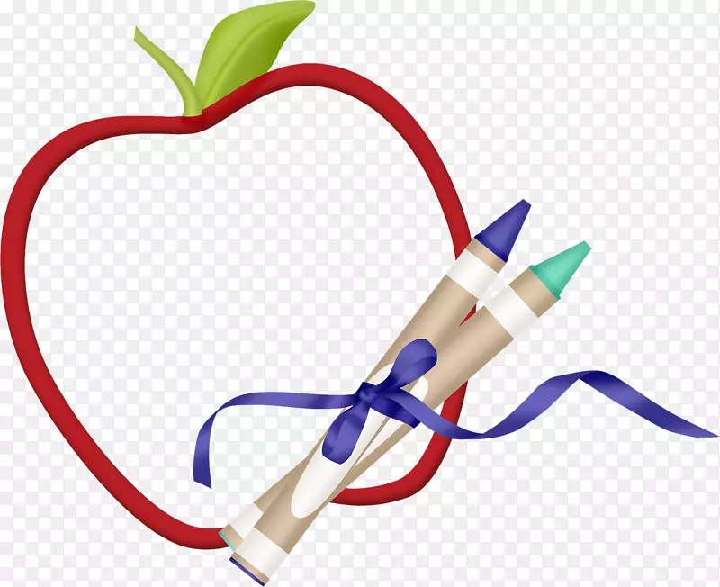 蜡笔-苹果和蜡笔