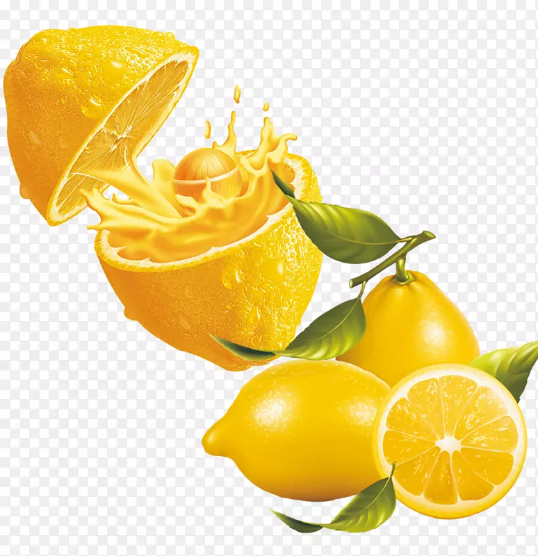 果汁柠檬汁剪辑艺术.柠檬材料图片