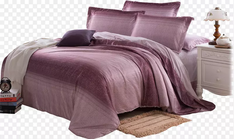床框床被褥紫色床