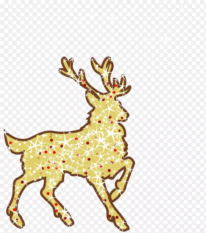 驯鹿出生的Luz圣诞节-金色驯鹿载体材料